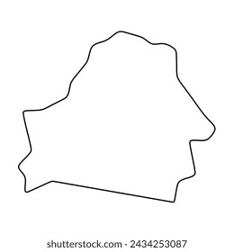 Mapa simplificado de Belarús. Contorno de contorno fino de contorno negro. Icono de vector simple