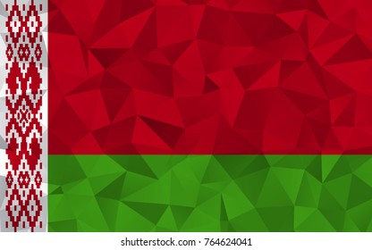 Belarus flag. Abstract Polygon Geometric Shape Background. Vector eps10.