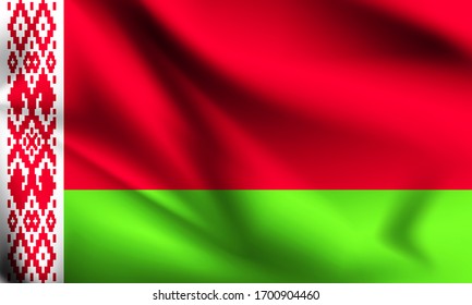 Belarus flag blowing in the wind. part of a series. Belarus waving flag.