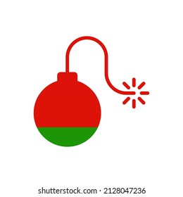 Bandera de Bielorrusia e icono de la bomba