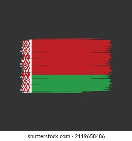 Belarus flag with brush stroke background