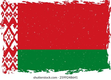 Belarus flag brush stroke with grunge distressed texture
