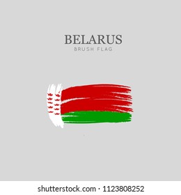 Belarus Flag Brush Stroke - Vector watercolor painting
