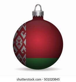 belarus flag christmas ball vector