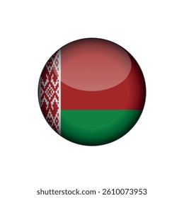 Belarus Flag Circle Button Vector Template