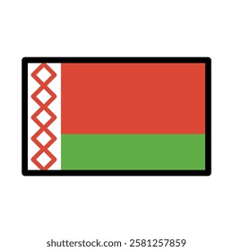 Belarus flag design icon emoticon. Vector illustration on white background of Belarus flag.