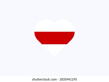 Belarus flag in heart outline