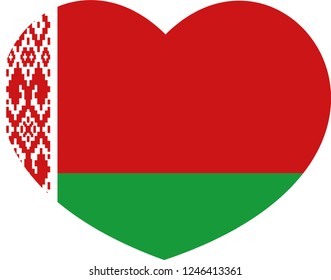 Belarus flag in a Heart vector, sticker