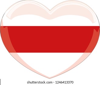 Belarus flag in a Heart vector, sticker