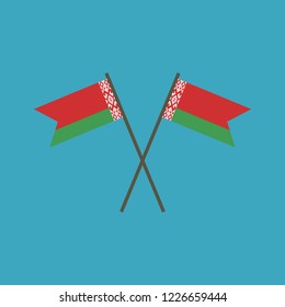 Belarus flag icon in flat design. Independence day or National day holiday concept.