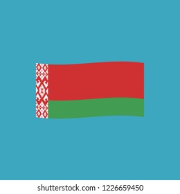 Belarus flag icon in flat design. Independence day or National day holiday concept.