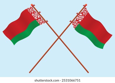 Belarus Flag icon illustration. For education about the country of Belarus and symbols for Belarus Independence day.