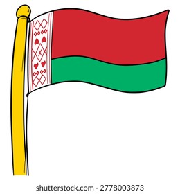 Belarus flag illustration hand drawn isolated vector