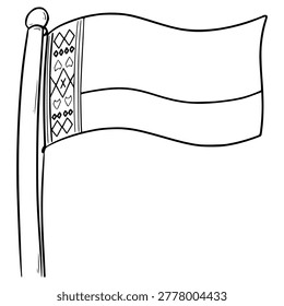 Belarus flag illustration hand drawn outline vector