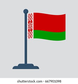 Belarus flag. Independence Day  3 th July. Vector illustration flat design. Isolated on background.