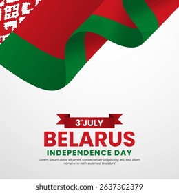 Belarus flag for independence day square banner background with realistic flag