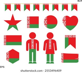 Belarus flag logo. Isolated Belarus flag on white background
