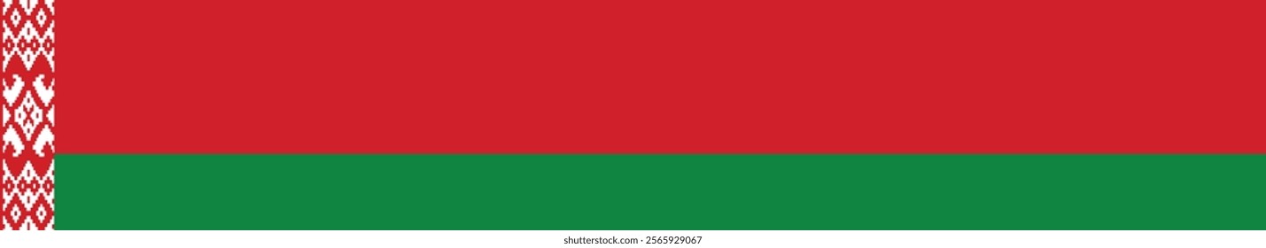 Belarus flag long banner digital vector illustration