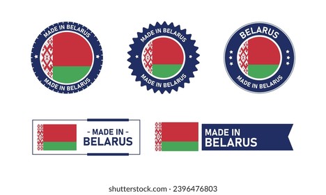 Weißrussland Flagge, Made in Belarus. Tag, Siegel, Stempel, Flagge, Symbolvektor