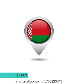Belarus flag map pin vector design template