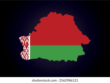 Belarus flag and map vector.