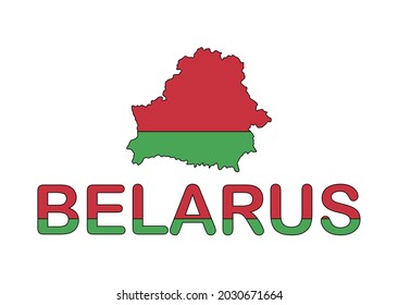Mapa de la bandera de Bielorrusia. Ilustración vectorial del símbolo nacional. Diseño gráfico de elemento patriótico.