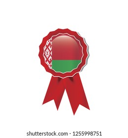 Belarus flag medal vector design.  Realistic 3D red color