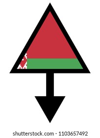 Belarus flag and navigation icon.Belarus here. map pointer