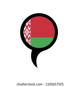 Belarus flag and navigation icon.Belarus here. map pointer
