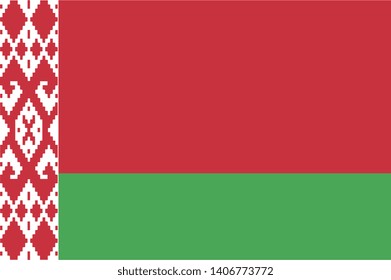 Belarus flag, official colors and proportion correctly. Belarus flag. Vector illustration. EPS10. Belarus flag vector icon, simple, flat design for web or mobile app