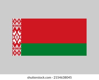 Belarus flag, official colors and proportion. Vector illustration.