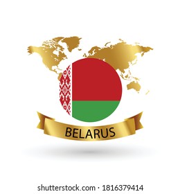 Belarus Flag .official national flags of the world series. circular design . Vector
