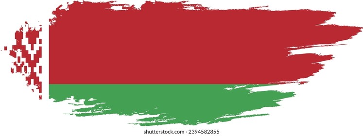 Bandera de Bielorrusia sobre el golpe de pintura del pincel.
