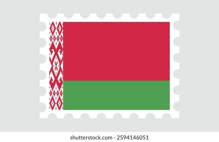 Belarus Flag Postage Stamp. Vector letter stamp flag