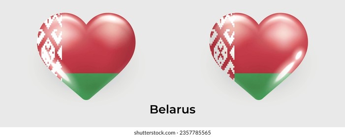 Indicador de Bielorrusia gráfico de icono de corazón realista