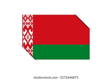 Belarus flag - rectangle colorful flag representing a country cultural identity and heritage. The essence of national pride and unity. Attached by the corners in a paper album