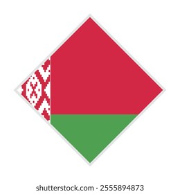 belarus flag - rhombus shape icon on white background