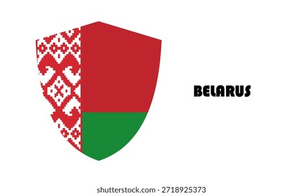Bandera de Bielorrusia en forma de escudo (insignia)