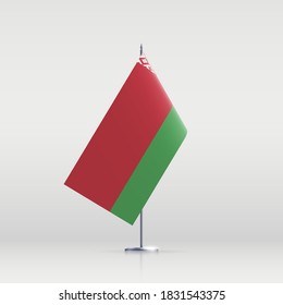 Weißrussland Flaggenstaatsymbol einzeln auf nationalem Hintergrund. Nationalfeiertag der Republik Belarus mit der Grußkarte. Illustrationsbanner mit realistischer Staatsflagge.