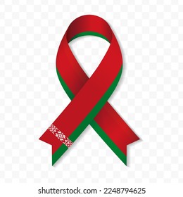 Belarus flag stripe ribbon vector illustration on a transparent background vector image (PNG).