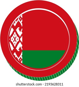 Señal de la bandera de Bielorrusia dibujada a mano, rublo bielorruso