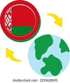 Belarus Flag vector hand drawn,Belarusian Ruble