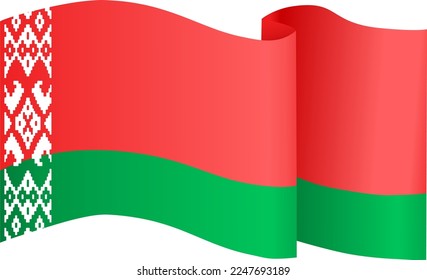 Belarus  flag wave  isolated  on png or transparent background,Symbol Belarus,template for banner,card,advertising ,promote,and business matching country poster, vector illustration
