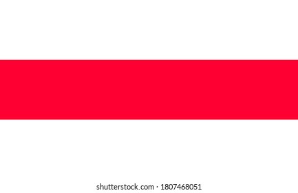 Belarus Flag. White-Red-White Country National Symbol. Long Live Belarus Banner. Vector Illustration.