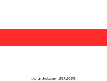 Belarus Flag. White-Red-White Country National Symbol. Long Live Belarus Banner. Vector Illustration.