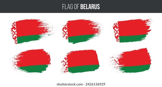 Belarus flags brush stroke grunge vector illustration flag of belarus isolated on white