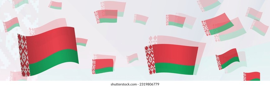Belarus flag-themed abstract design on a banner. Abstract background design with National flags. Vector illustration.