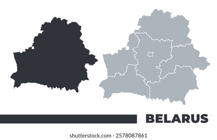Belarus flat and border outline vector maps