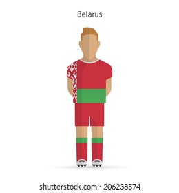 Belarus football player. Soccer uniform. Vector illustration.