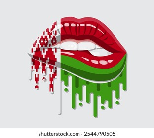 Belarus glossy lips pride flag